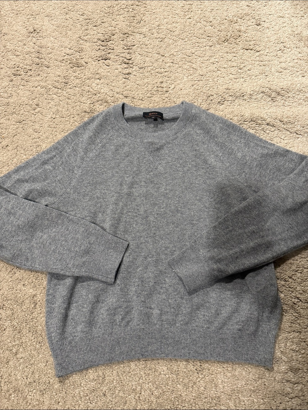 Quince Women's cashmere Crewneck Sweater in Heather Gray size M EUC